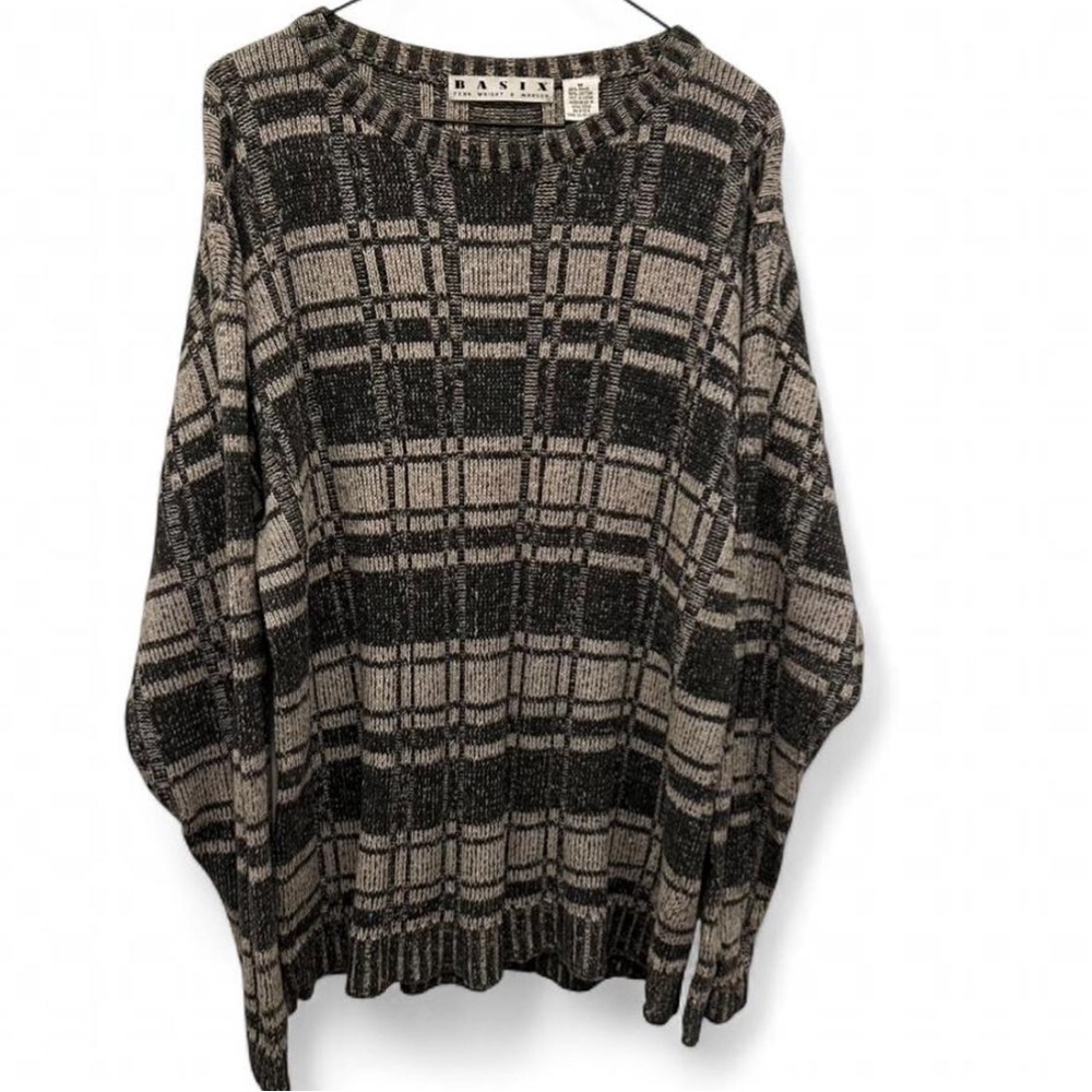 Vtg BASIX Fenn Wright & Manson Grandpacore Sweater Men’s M Crewneck Ramie Knit